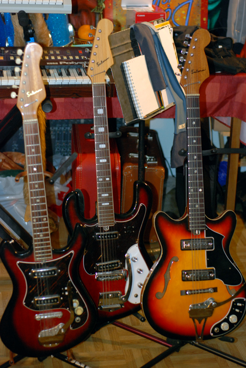 Two Vintage Japanese Solid-body Saturn Guitars